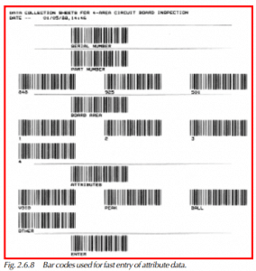 Bar codes used for fast entry of attribute data