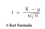t-Test Formula