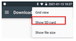 Click on Show SD card