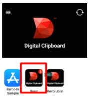 Select Basic app on Revolution Device—Note: Displays 3 workflows that have NOT been submitted