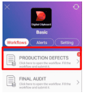 PRODUCTION DEFECTS—Displays 3 workflow that have NOT been submitted